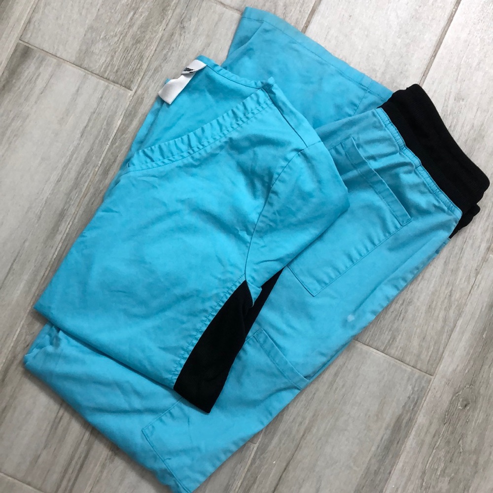 Teal scrubs matching set Small